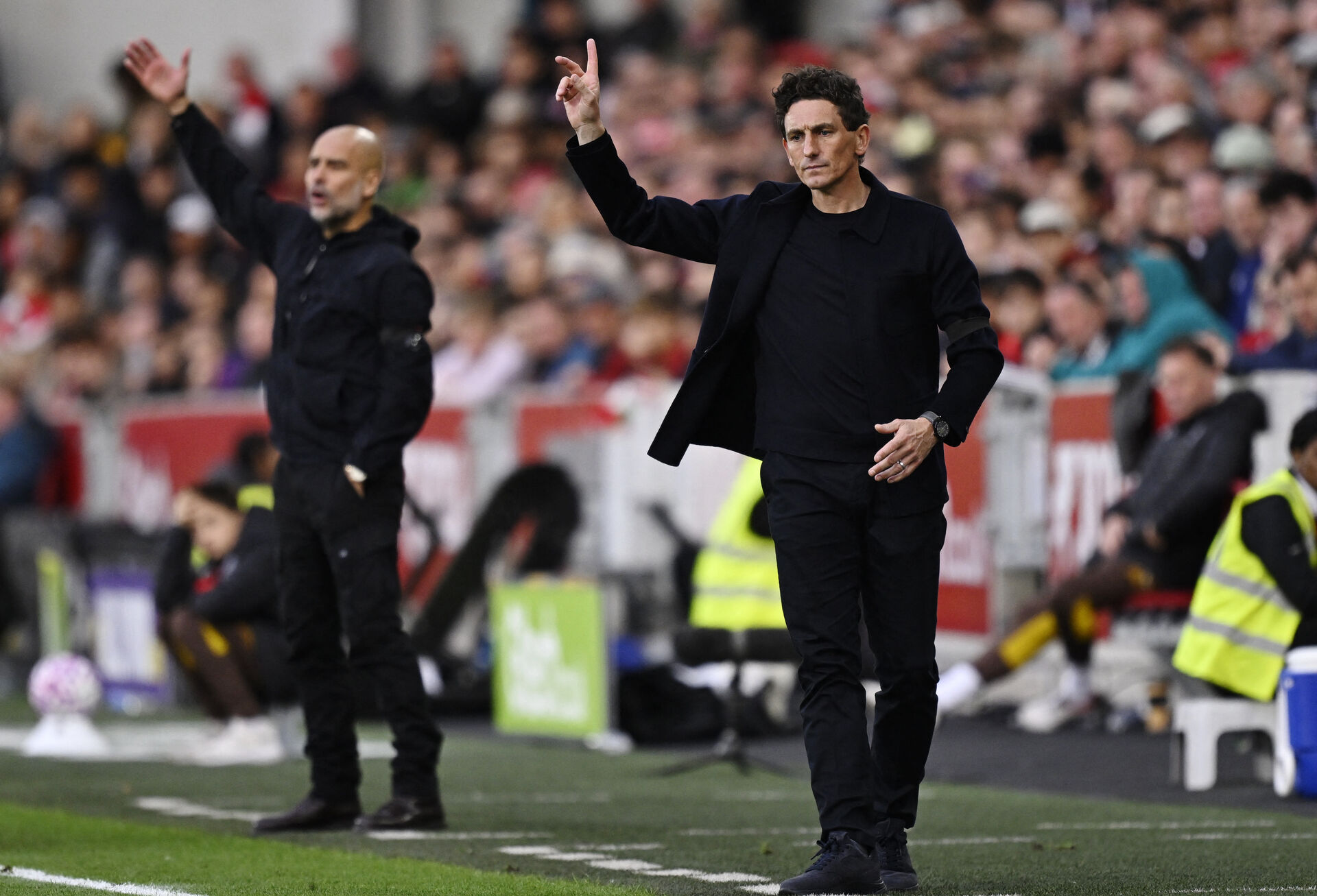 En kamp mellem Brentford og Manchester City i Premier League.