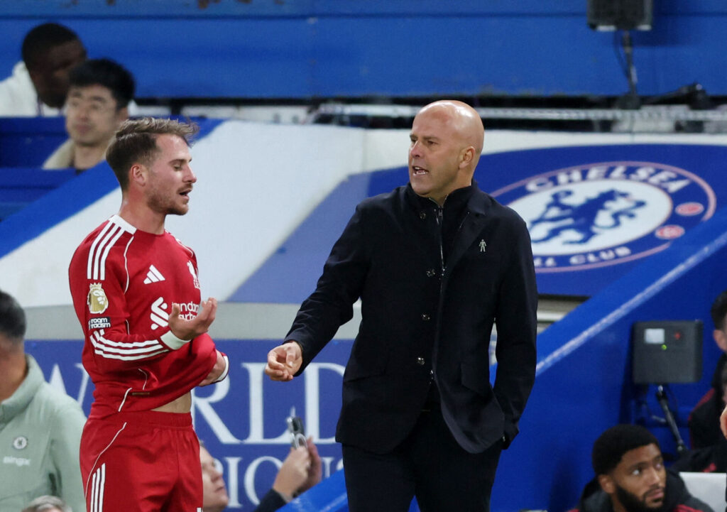 Arne Slot under en af Liverpools kampe.