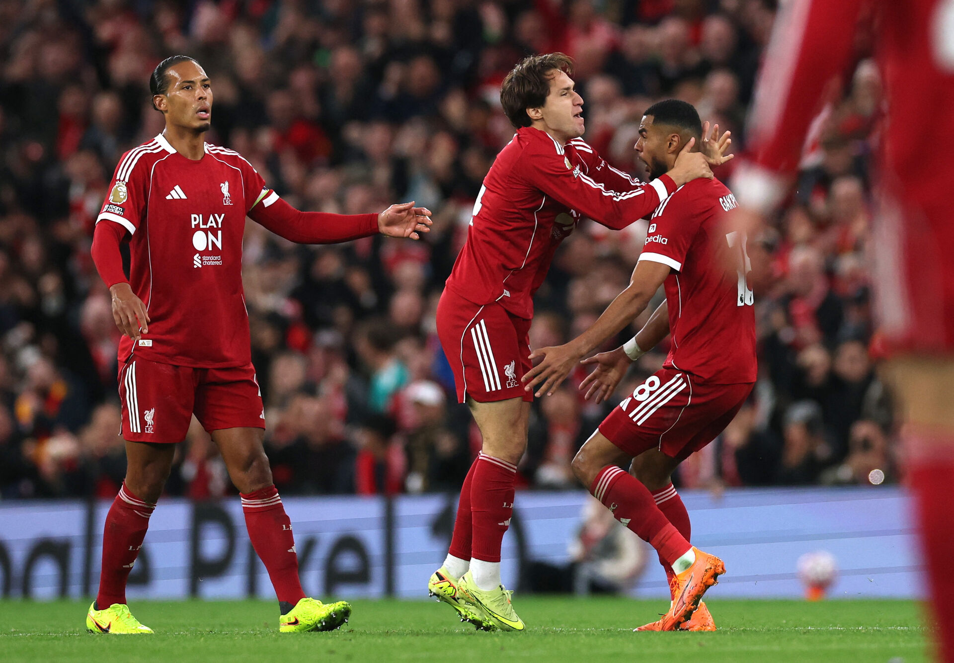 Liverpool fejrer et mål mod United.