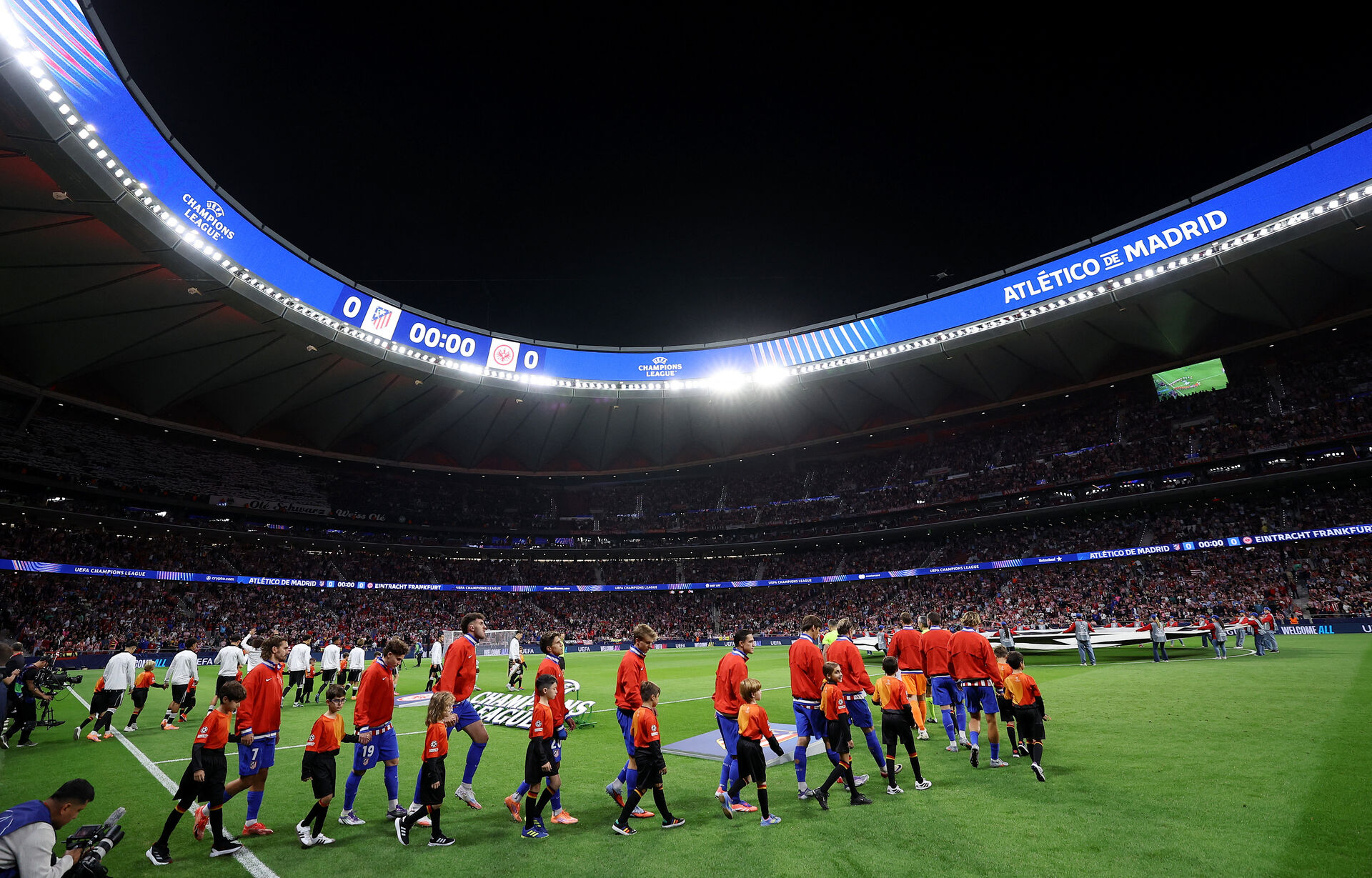 Atletico Madrids hjemmebane forud for en kamp mod Eintracht Frankfurt.