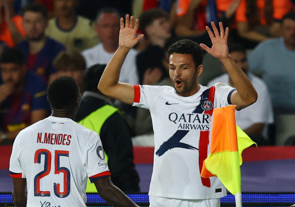 Goncalo Ramos jubler over sin scoring til 1-2 mod FC Barcelona.
