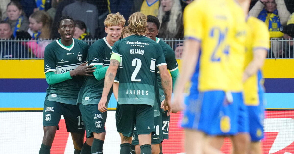 AGF leverer vanvidscomeback på Brøndby Stadion Foto: Liselotte Sabroe/Ritzau Scanpix