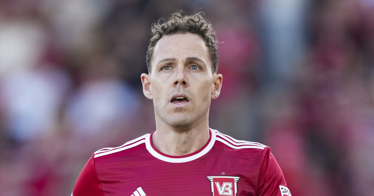 AK nærmer sig udløb: Kommer til at savne det Anders K. Jacobsen (VB 18) under Superligakampen mellem Vejle Boldklub og Lyngby Boldklub på Vejle Stadion onsdag den 15. maj 2024.