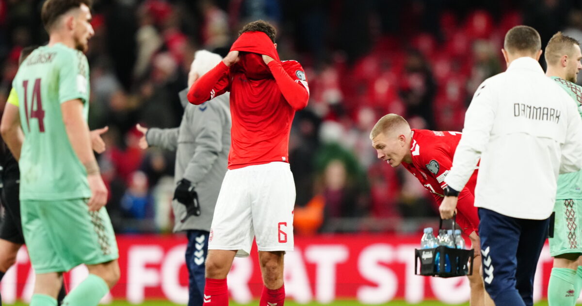 Pinligt, Danmark: Så fortjener I ikke VM! VM-kvalifikationskampen mellem Danmark og Belarus i Parken i København lørdag den 15. november 2025.
Ida Marie Odgaard/Ritzau Scanpix