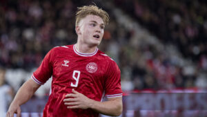 Conrad Harder i den danske landsholdstrøje DBU