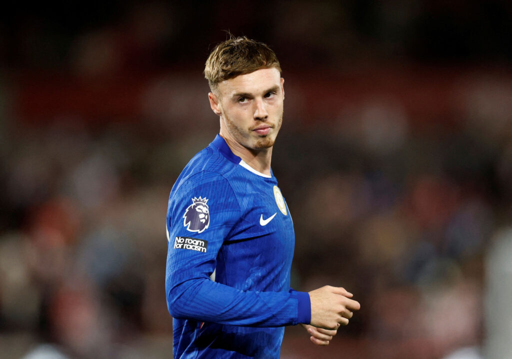 Cole Palmer under en kamp for Chelsea.