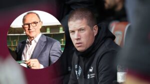 FCM-træner Mike Tullberg med Celtic-træner Martin O'Neill.