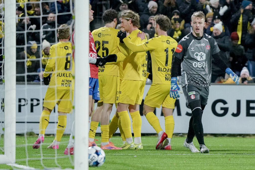 Bodø/Glimt jubler efter scoring.