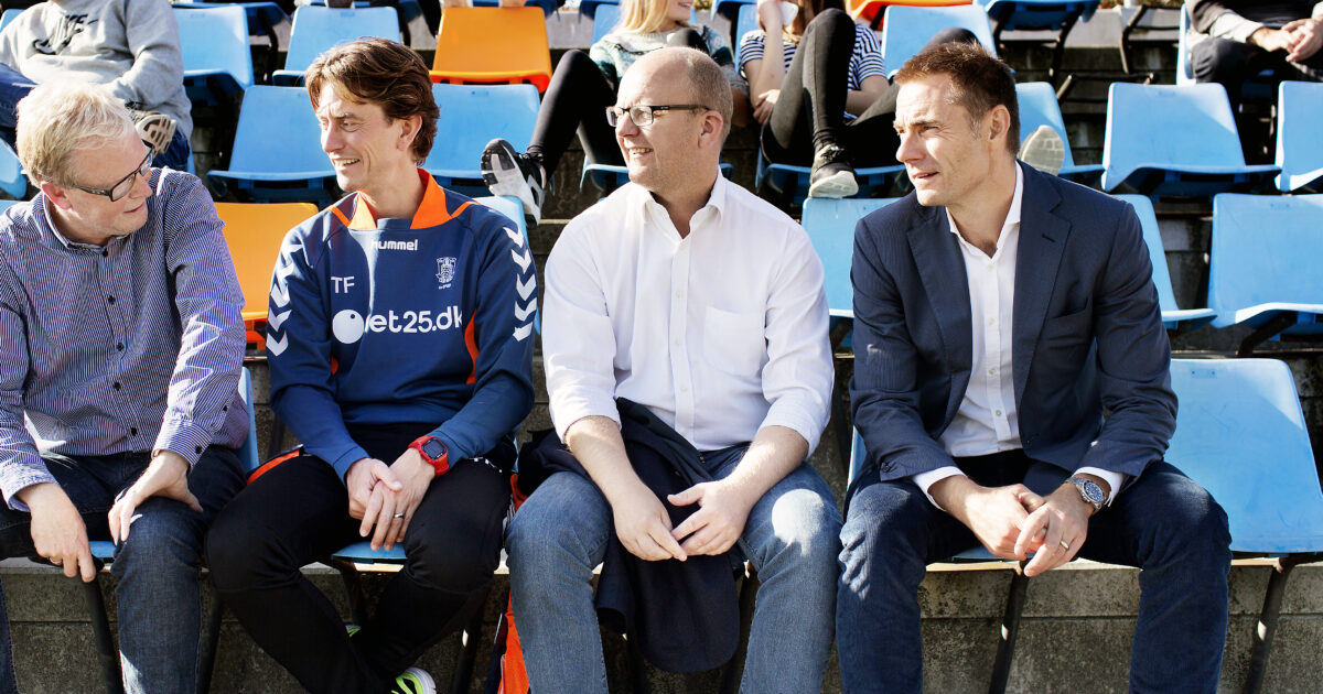 Tre stormfulde år: Thomas Frank taler ud om Brøndby-exit Bestyrelsesformand og hovedaktionær i fodboldklubben Brøndby IF, Jan Bech Andersen. Her fotograferet på Brøndby Stadion sammen med, fra venstre, Ulrik Wilbek, der var konsulent i Brøndby, daværende cheftræner Thomas Frank og daværende sportsdirektør, Per Rud. Foto: Linda Kastrup/Ritzau Scanpix