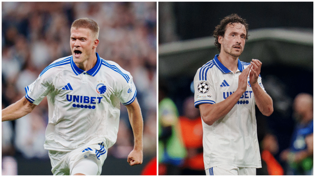 En collage af Thomas Delaney og Andreas Cornelius