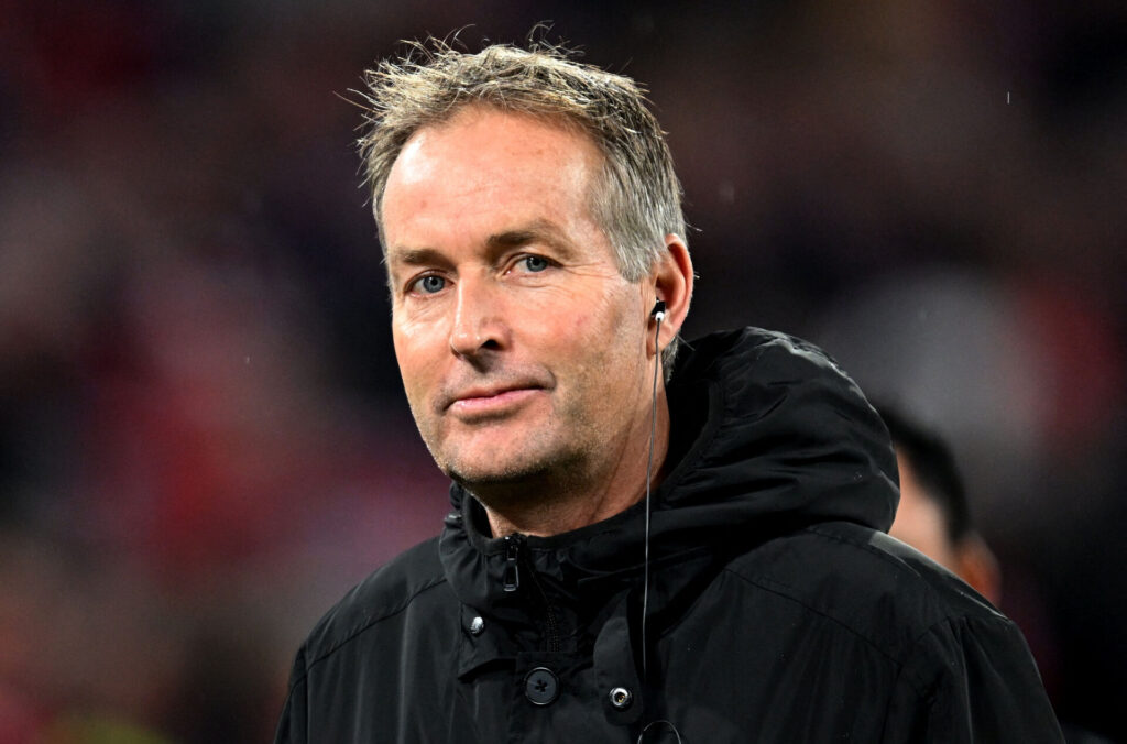 Kasper Hjulmand efter en kamp for Bayer Leverkusen