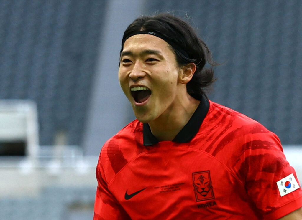 Cho jubler efter mål