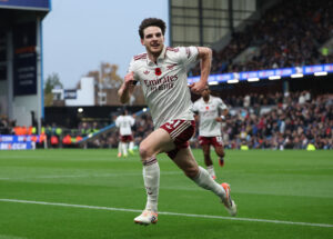 Declan Rice fejrer en scoring for Arsenal