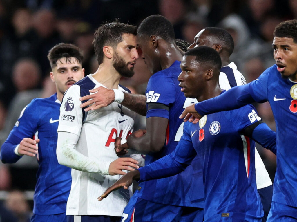Chelsea- og Tottenham-spillere i tumult