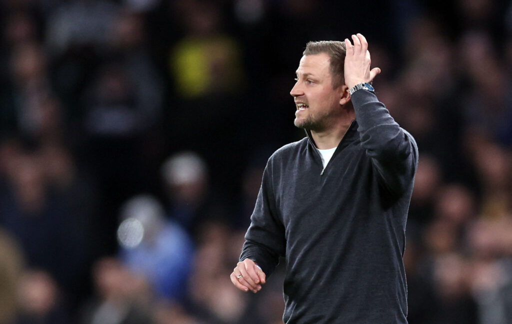 Jacob Neestrup under FCK's kamp mod Tottenham.