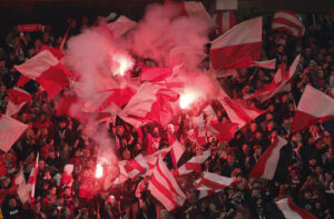 Lille-fans inden kamp mod Røde Stjerne.