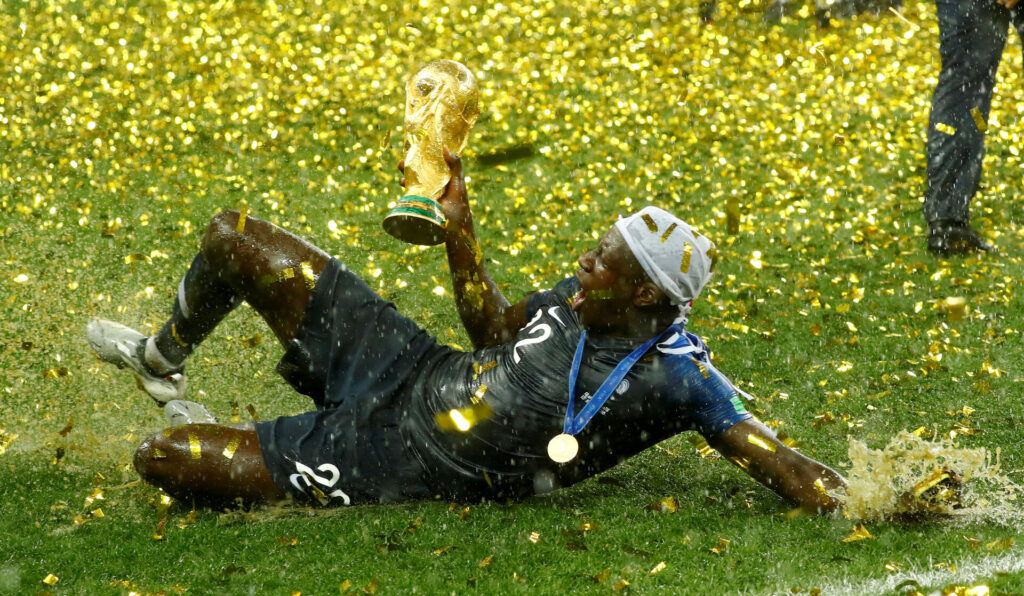 Benjamin Mendy fejere VM-guld med Frankrig i 2018.