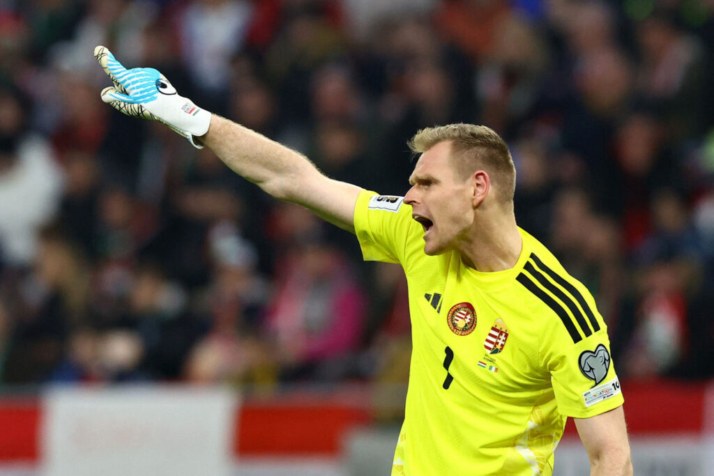 Dénes Dibusz råber og peger frem på banen.