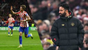 Ruben Amorim kigger, og Conor Gallagher giver highfive.