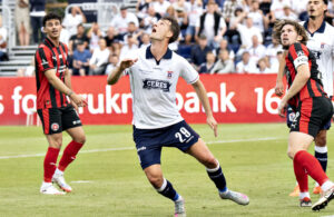 Rasmus Carstensen under kampen mellem AGF og FC Midtjylland.