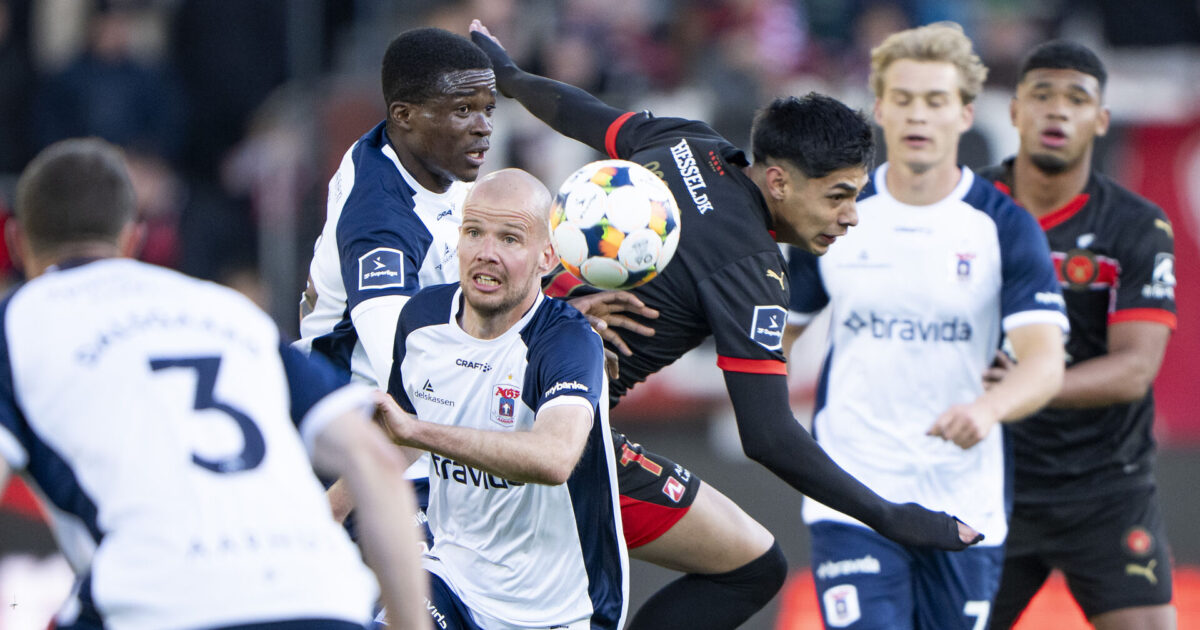 Kan AGF-profil spille mod OB?: – Tvivlsomt med fuld tid i begge kampe Foto: Bo Amstrup/Ritzau Scanpix