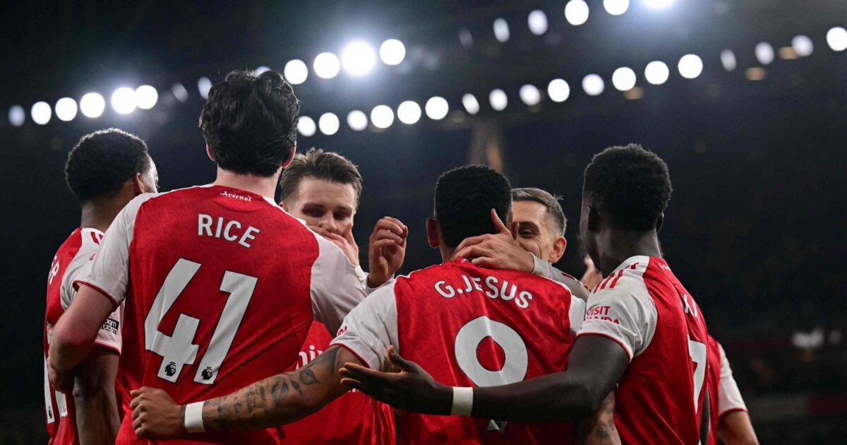 Nej, nej, nej: Arsenal undgik fadæse takket være to selvmål Foto: Ben Stansall/AFP/Ritzau Scanpix