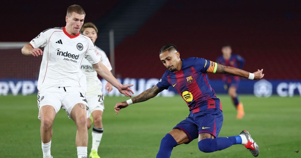 Raphinhas kone måber: Er han basketballspiller? Foto: Josep Lago/AFP/Ritzau Scanpix