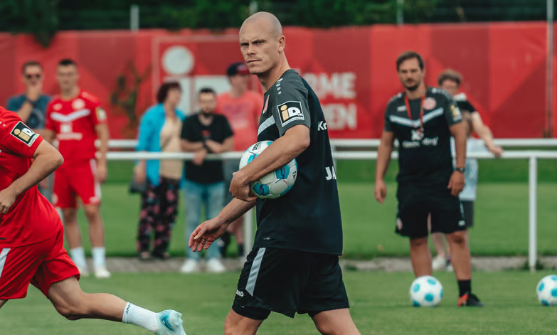 Mikkel Jespersen under et træningspas i Mainz.