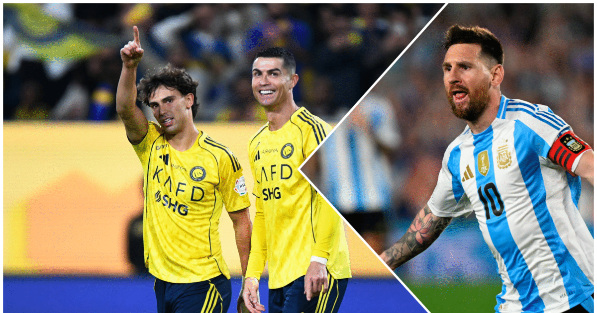 Så mangler Cristiano Ronaldo kun 43 mål  Foto: Stringer/REUTERS og Luis Robayo/AFP/Ritzau Scanpix

