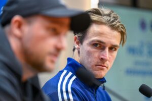 William Clem til pressemøde i Villarreal sammen med Jacob Neestrup.