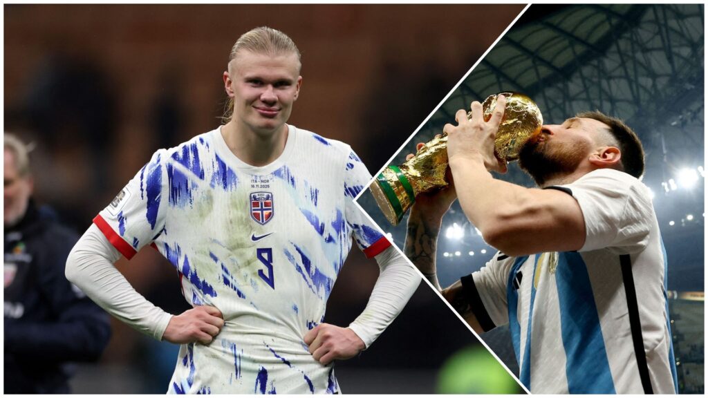 Erling Haaland og Lionel Messi.