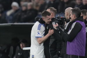 Lukas Lerager og Jacob Neestrup. Oddset Pokalen kvartfinalen mellem FC København og Esbjerg fB i Parken i København lørdag den 13. december 2025.