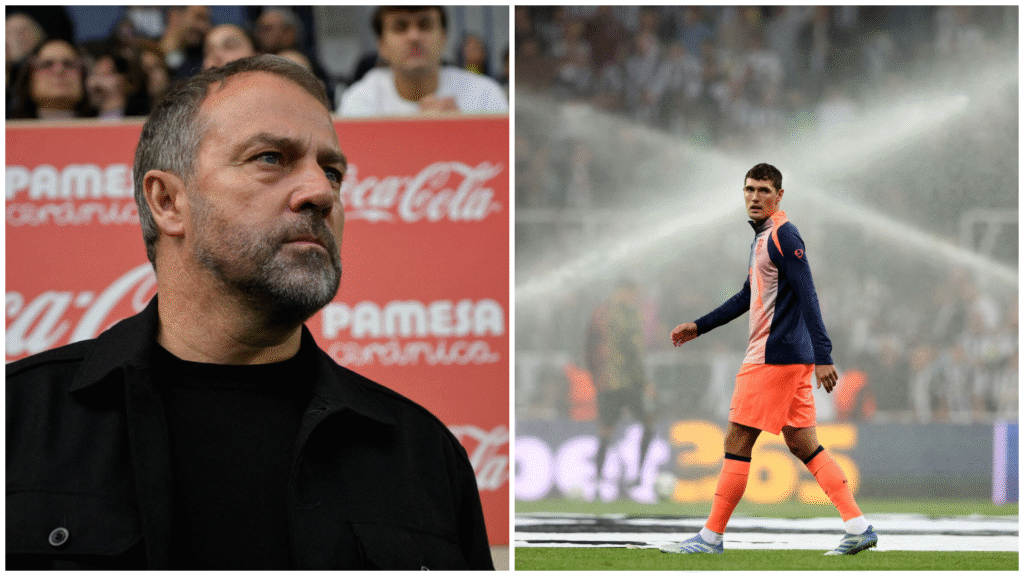 En collage af Hansi Flick og Andreas Christensen