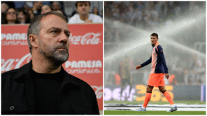 En collage af Hansi Flick og Andreas Christensen