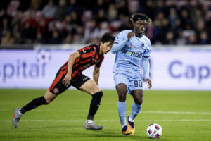 Stephen Odey i aktion for Randers FC.