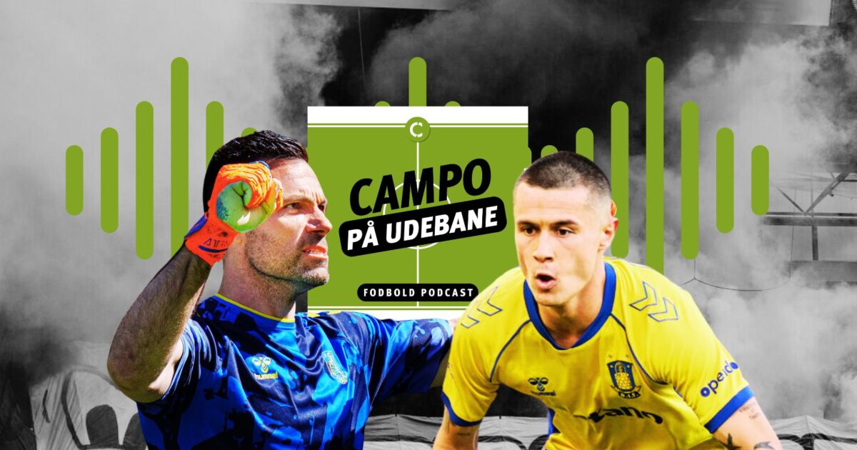 Sendt på tribunen i Brøndby – har trukket Cooper til side Foto: Liselotte Sabroe/ Thomas Traasdahl/Ritzau Scanpix