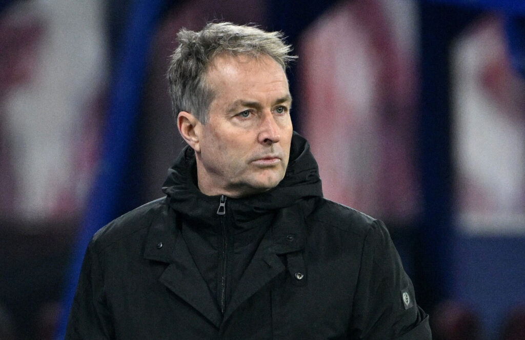 Kasper Hjulmand under en Leverkusen-kamp