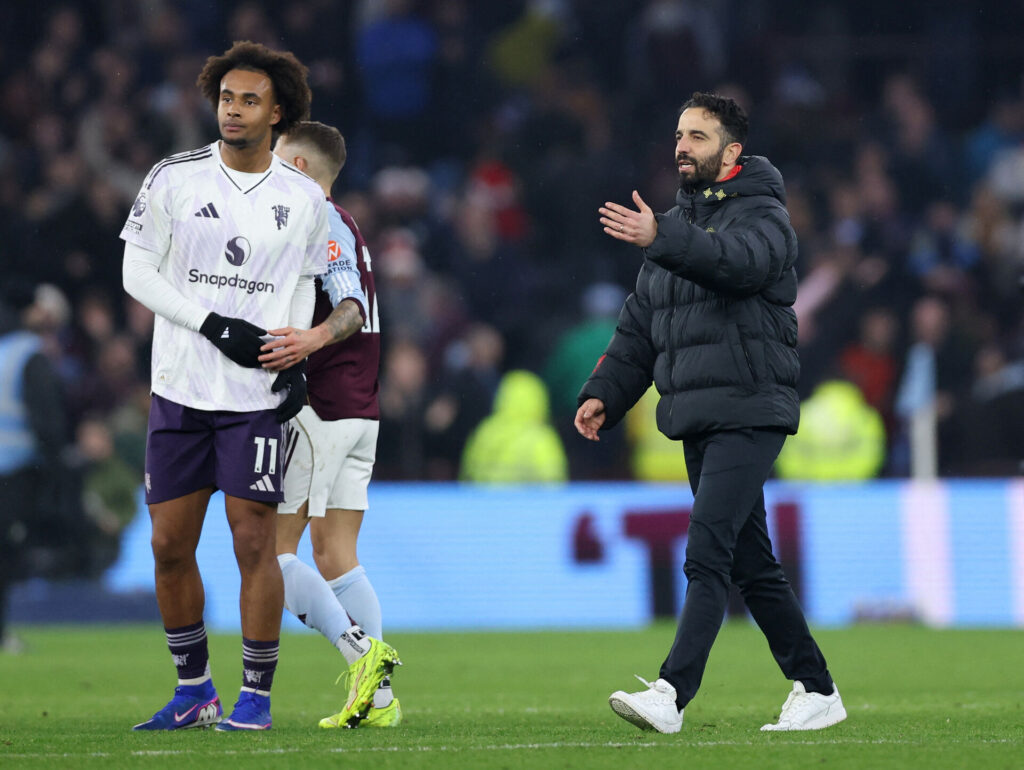 Joshua Zirkzee og Ruben Amorim.