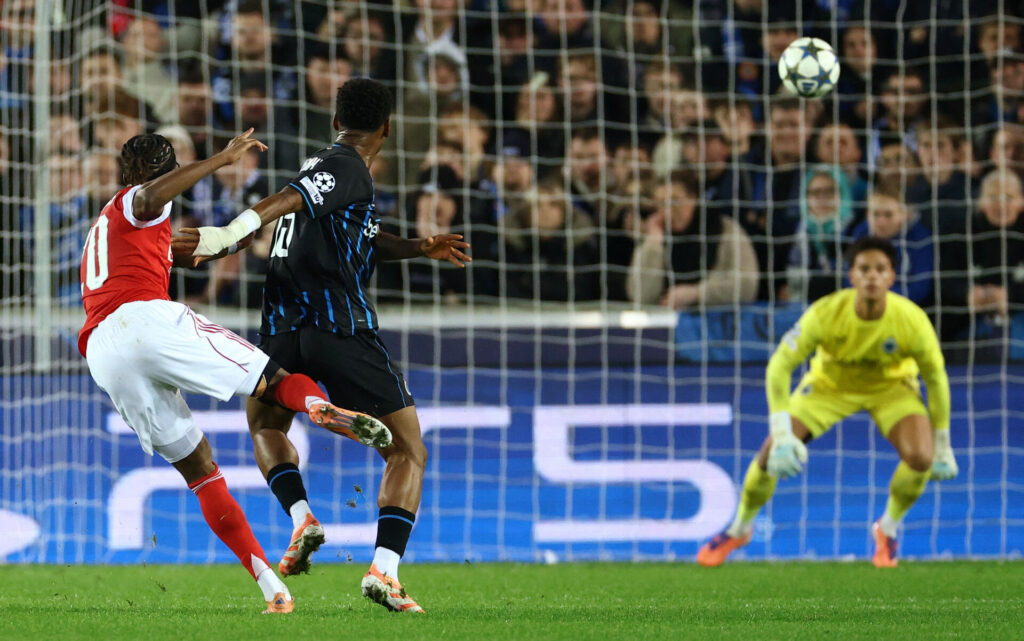 Noni Madueke drømmemål for Arsenal mod Club Brugge.