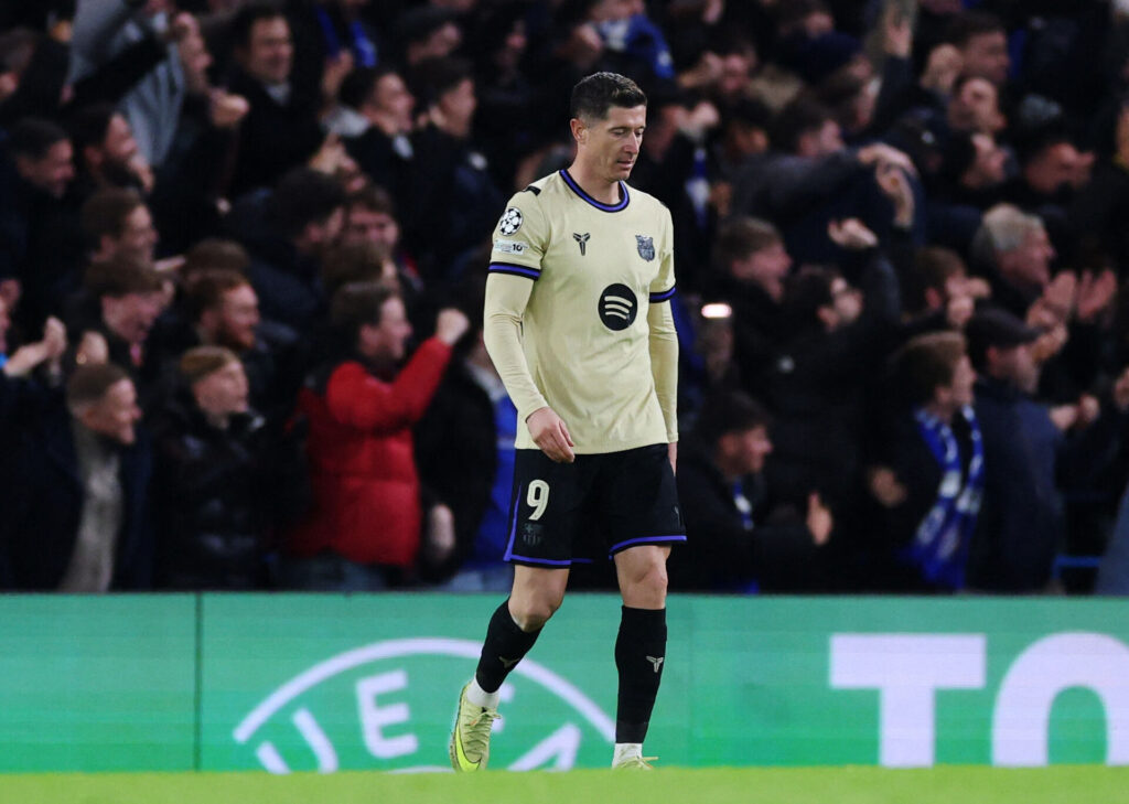 Robert Lewandowski på Stamford Bridge.