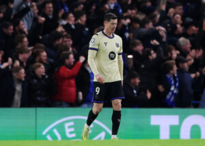 Robert Lewandowski på Stamford Bridge.