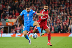 Javi Galan i kamp mod Liverpool.