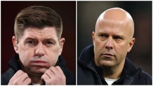 Steven Gerrard og Arne Slot i et billede sammen.