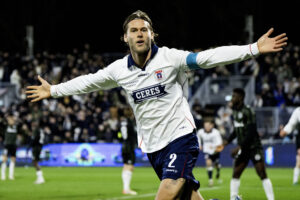 Felix Beijmo jubler efter en scoring for AGF.