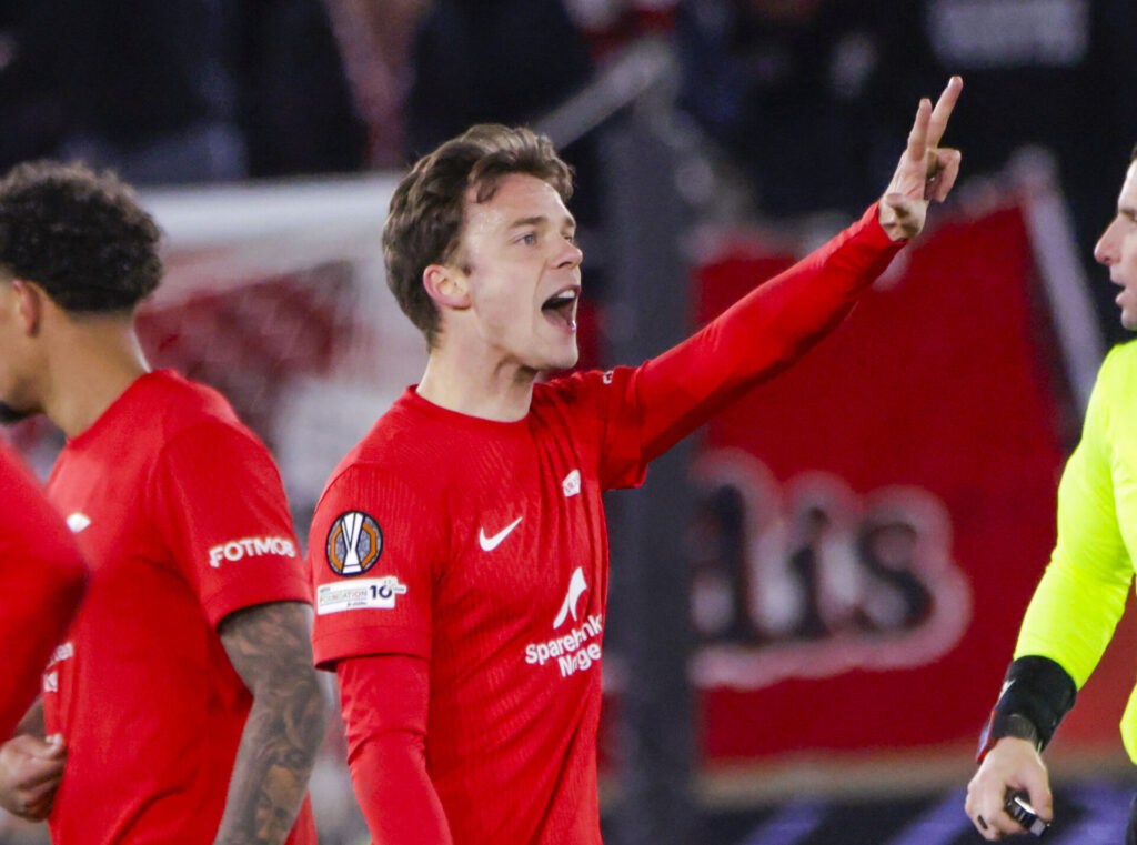 Myhre med gestikulationer