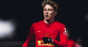 Daniel Johannesson under en kamp for FCN.
