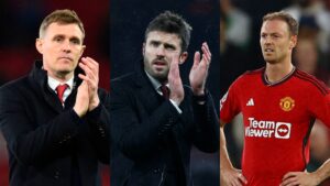 Darren FLetcher Michael Carrick og Jonny Evans i samme billede.