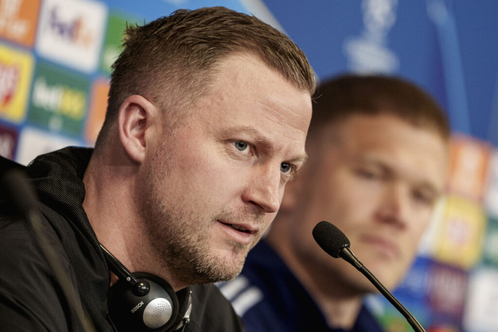 Jacob Neestrup på pressemøde for FC København.