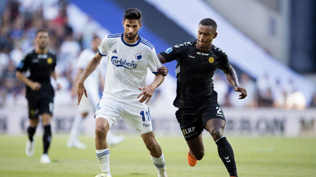 Sammy Skytte i en duel mod FCK