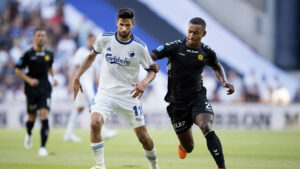 Sammy Skytte i en duel mod FCK